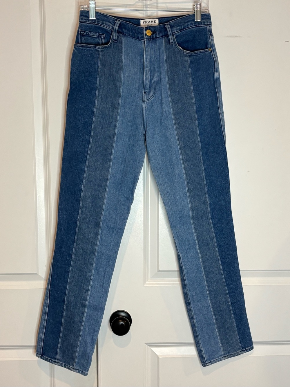 Frame Denim Le Sylvie Slender Straight Paneled Vineyard Jeans 28